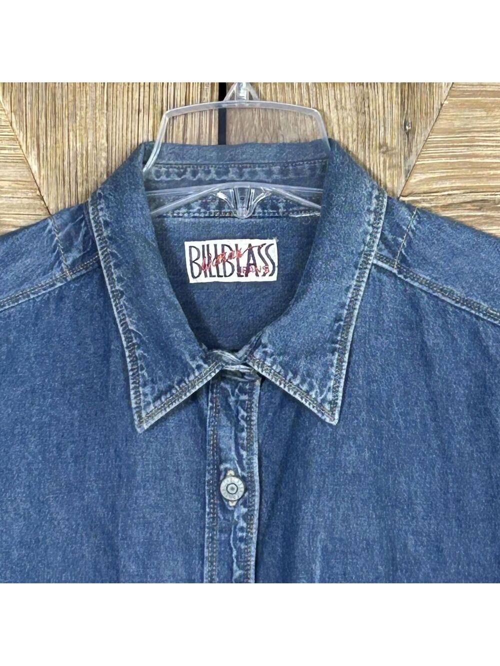 Vintage Bill Blass Unisex Adult Vintage Denim Button-Up Shirt Casual Blue XL - Picture 2 of 6